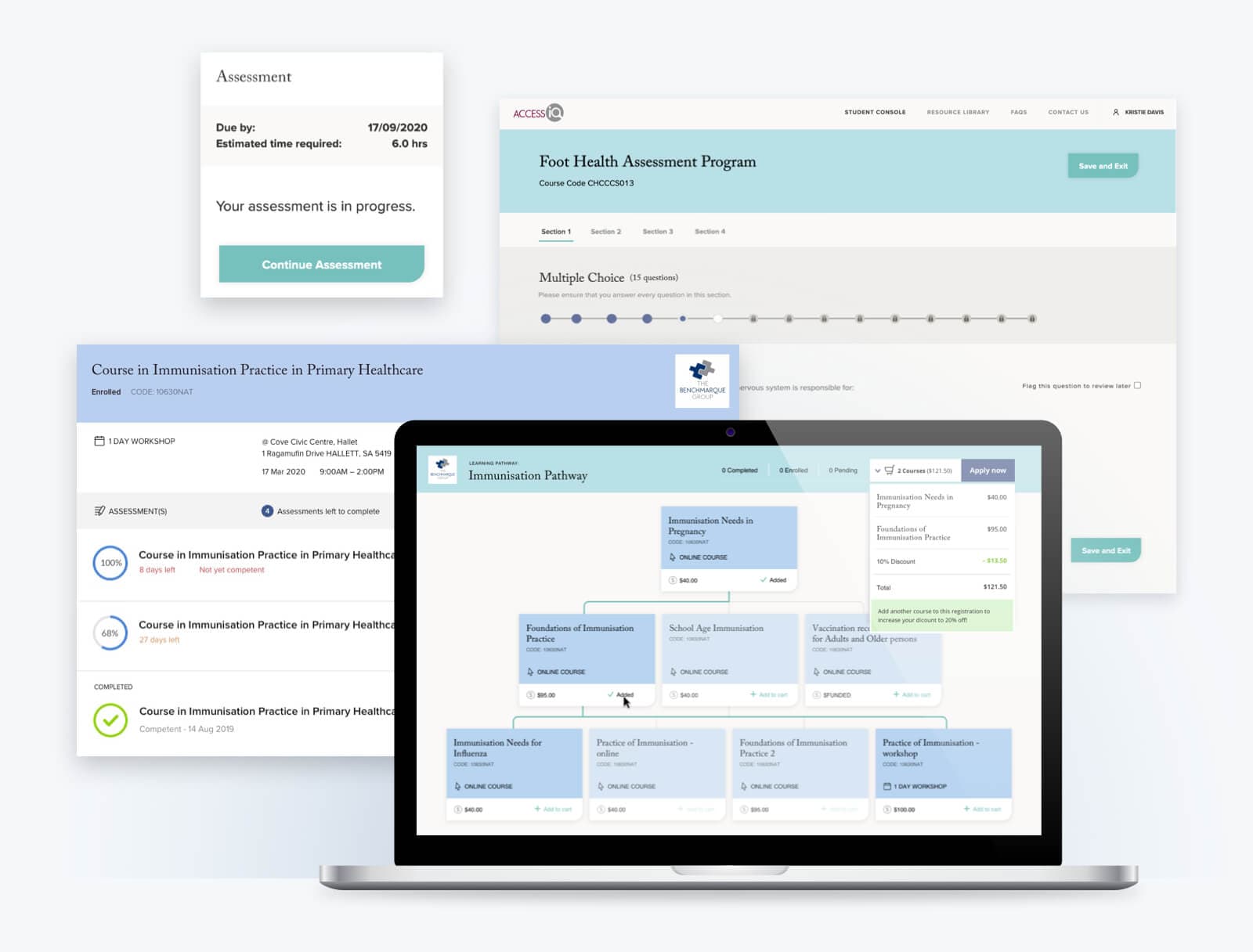 Montage of AccessIQ interface.