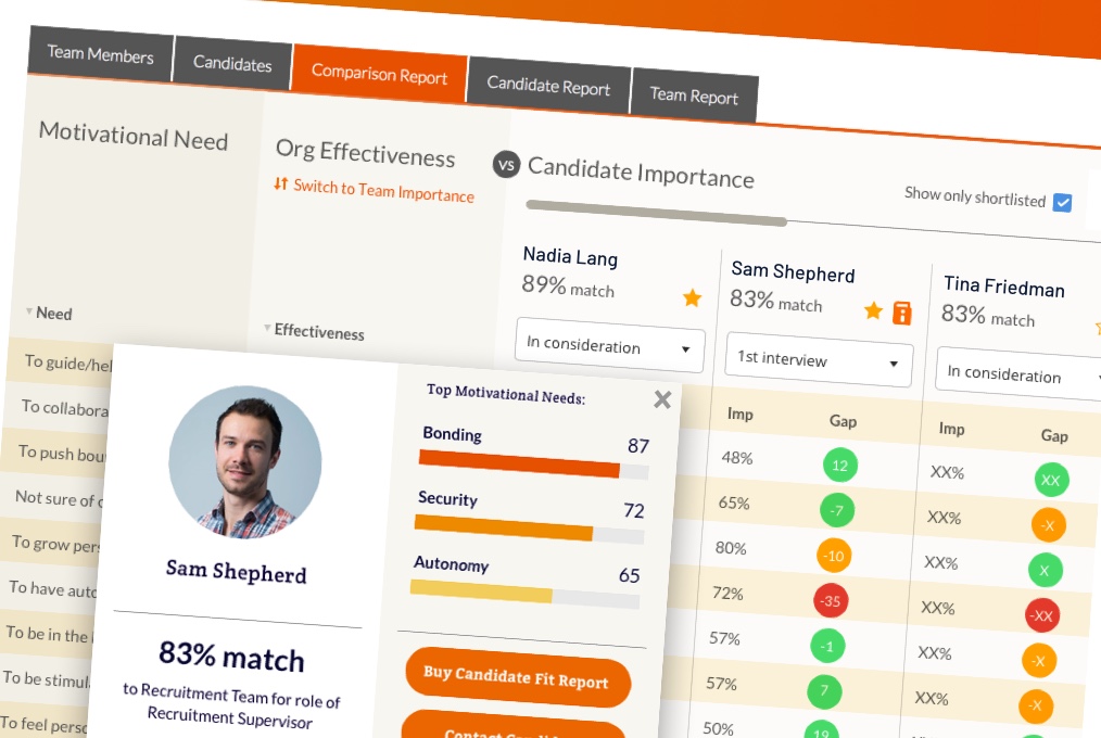 Showing comparison report results and potential match results.