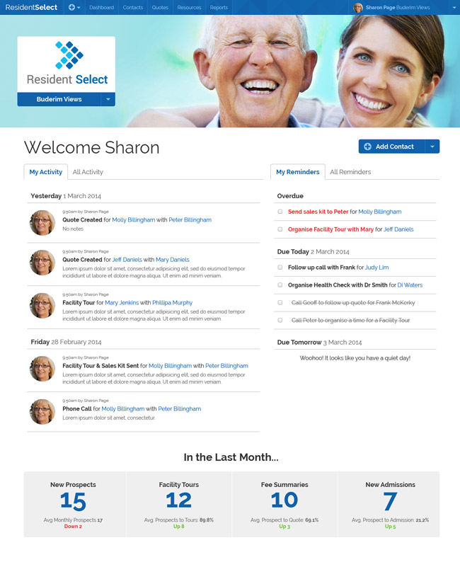 Resident Select - Dashboard